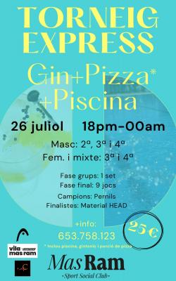 poster torneo TORNEIG EXPRESS  -GINTONIC PIZZA PISCINA-