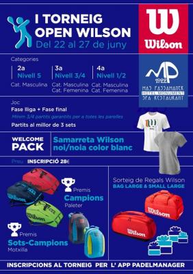 poster del torneo I OPEN DE PADEL WILSON