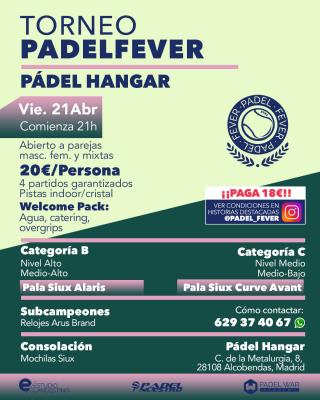 poster del torneo ¡ÚLTIMAS PLAZAS! - ABIERTO A PAREJAS MASCULINAS, FEMENINAS Y MIXTAS