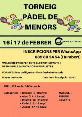 poster torneo TORNEIG PÀDEL DE MENORS